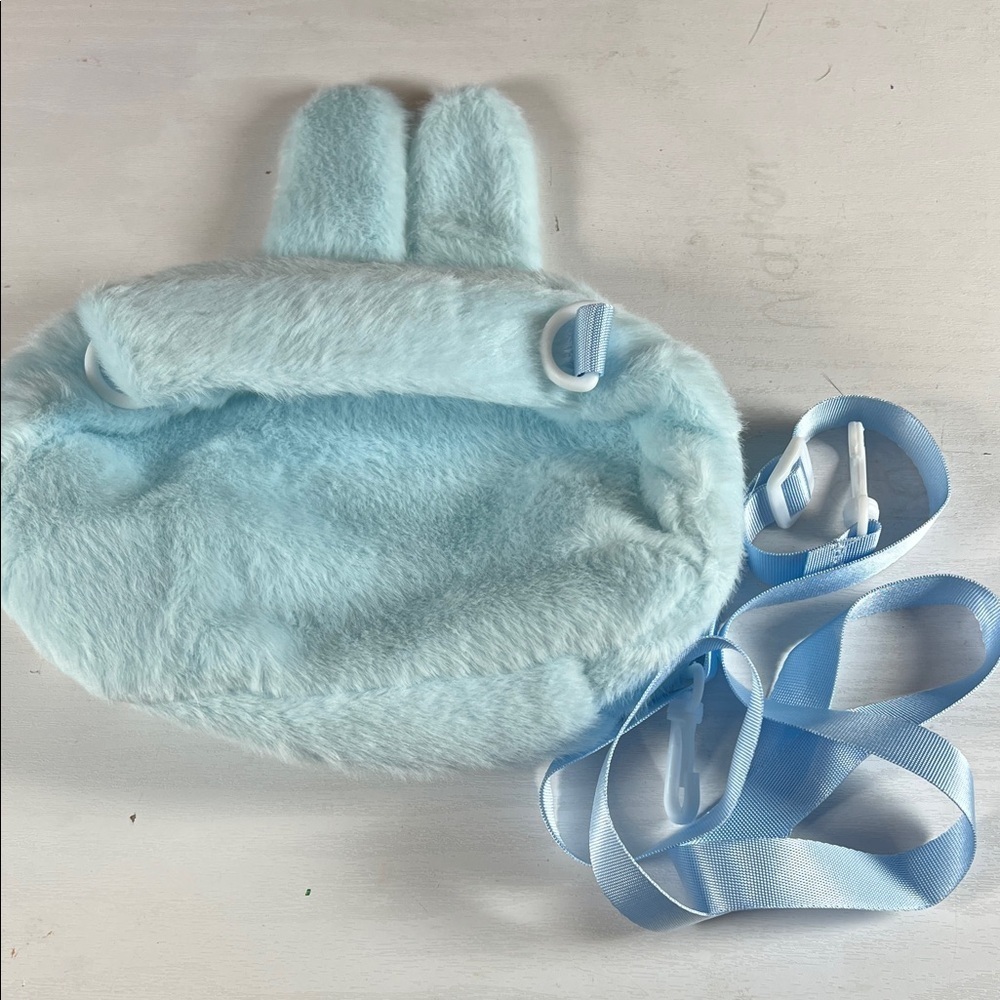 Cute Blue Furry Bunny Crossbody Bag - Picture 2 of 4